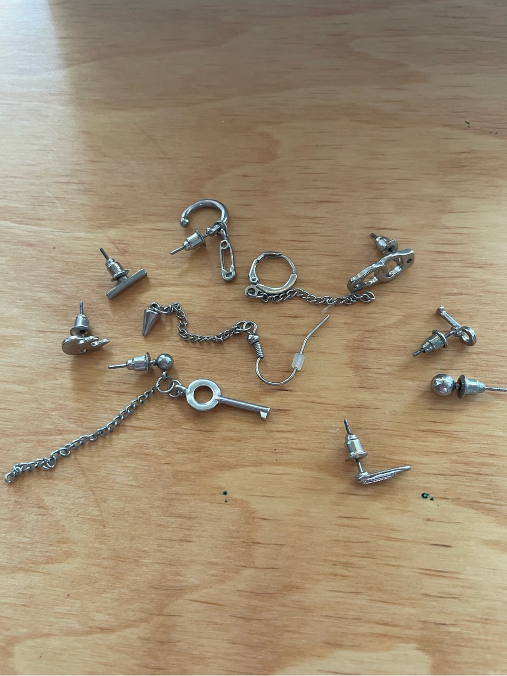 10-pack assorted silver-tone earrings